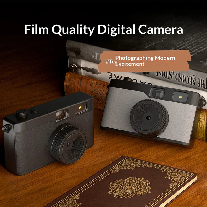 D53 Digital Camera 13MP Retro Portable CCD Card Camera Screenless Viewfinder for Student Photography - Black - 2
