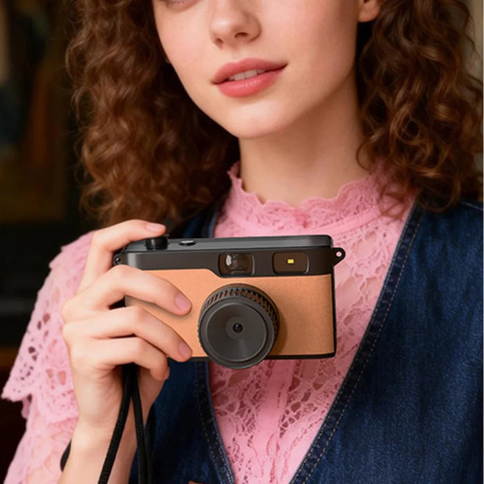 D53 Digital Camera 13MP Retro Portable CCD Card Camera Screenless Viewfinder for Student Photography - Black - 5