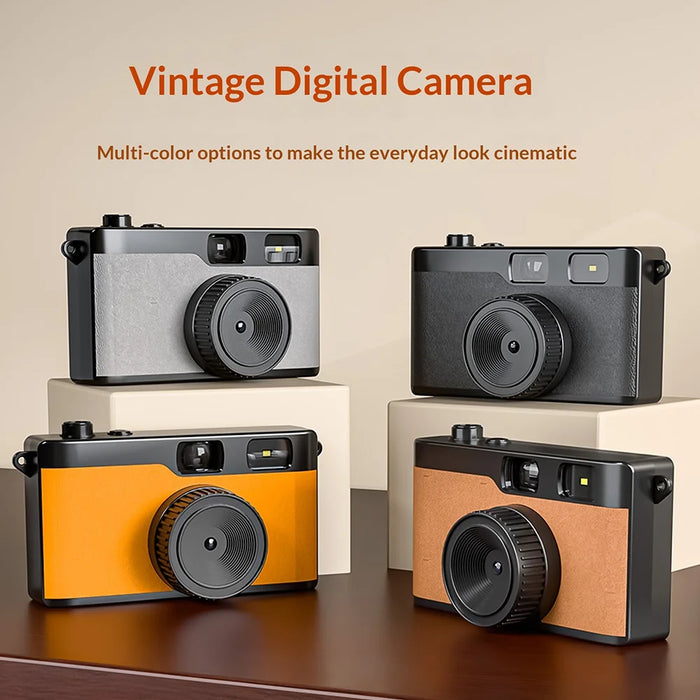 D53 Digital Camera 13MP Retro Portable CCD Card Camera Screenless Viewfinder for Student Photography - Black - 7