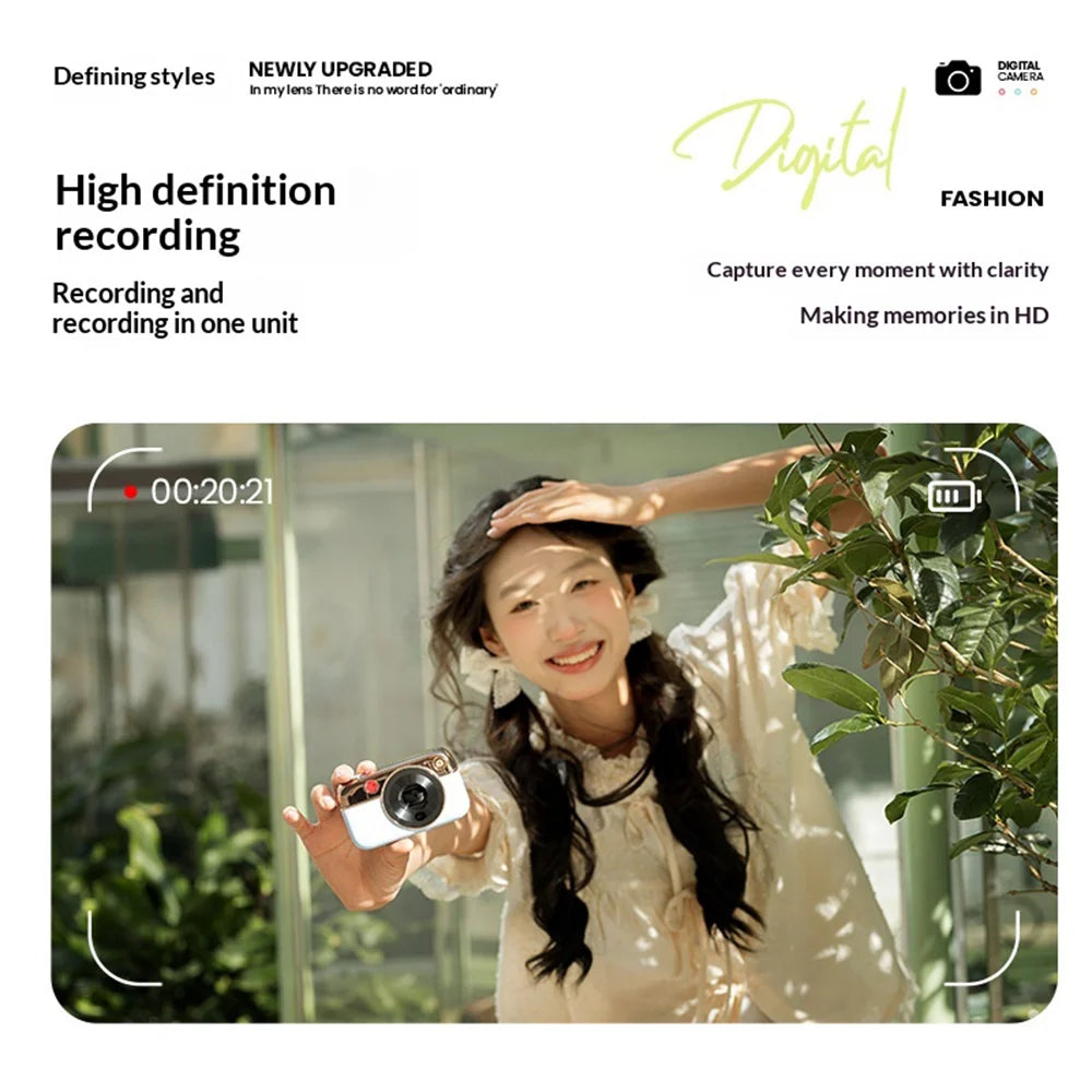 Y08 CCD Digital Camera 48MP Dual Lens 2.8 Inch HD Screen 16X Zoom 4K Video Recorder Built-in LED Fill Light - White - 5