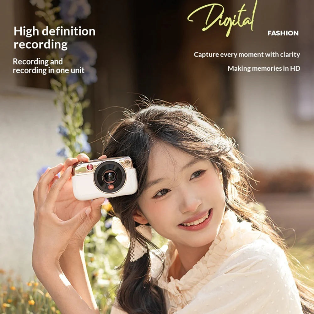 Y08 CCD Digital Camera 48MP Dual Lens 2.8 Inch HD Screen 16X Zoom 4K Video Recorder Built-in LED Fill Light - White - 6