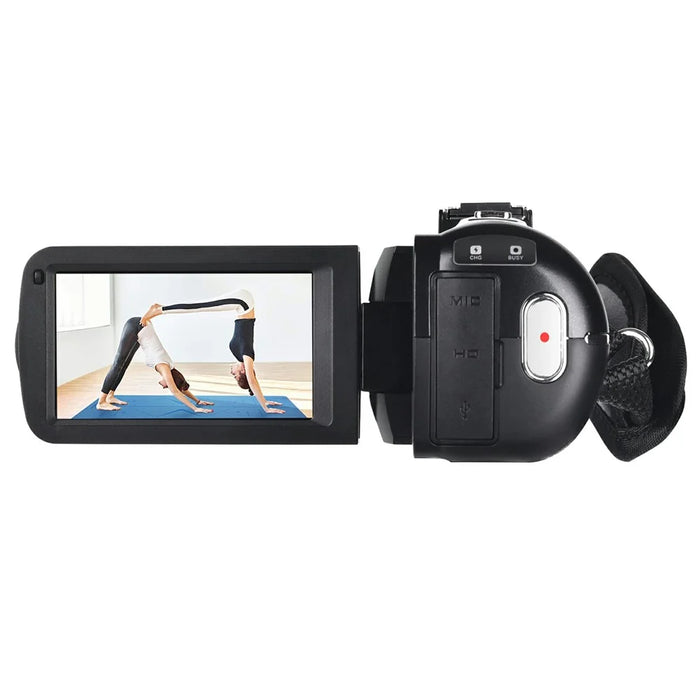 DV09 8K Digital Video Camera 96MP WiFi 3.0 Inch IPS Touchscreen 18X Zoom Camcorder for Vlog Photography - Black - 3