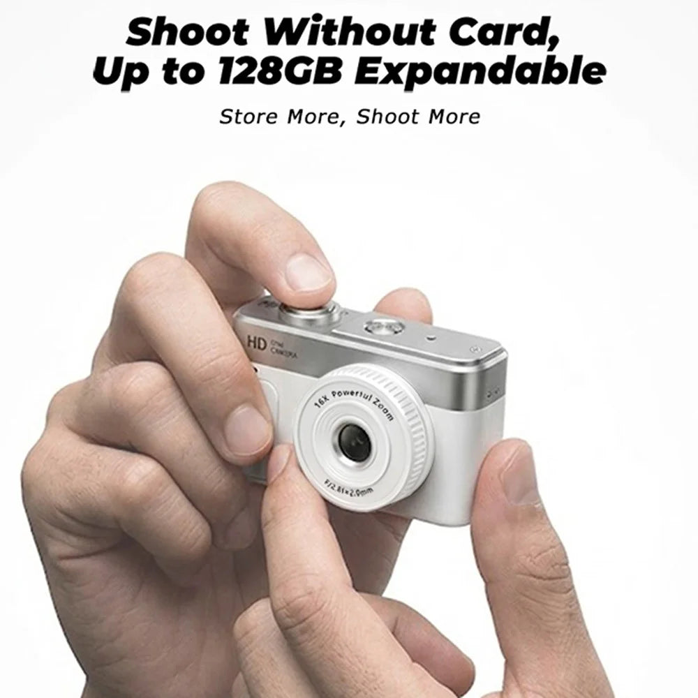 S3 Mini Portable Keychain Pocket Camera 0.96 Inch HD IPS 16X Zoom 1080P Video Photo Recorder Thumb Camera for Kids Travel - White - 5