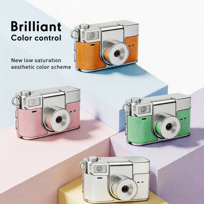 S157 2K Mini Life Camera 180 Degree Rotating Flip Screen LED Light Portable Digital Camera with Type-C Interface - White - 4