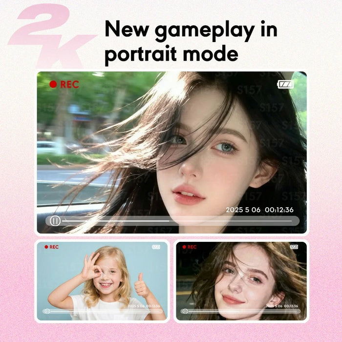 S157 2K Mini Life Camera 180 Degree Rotating Flip Screen LED Light Portable Digital Camera with Type-C Interface - White - 6