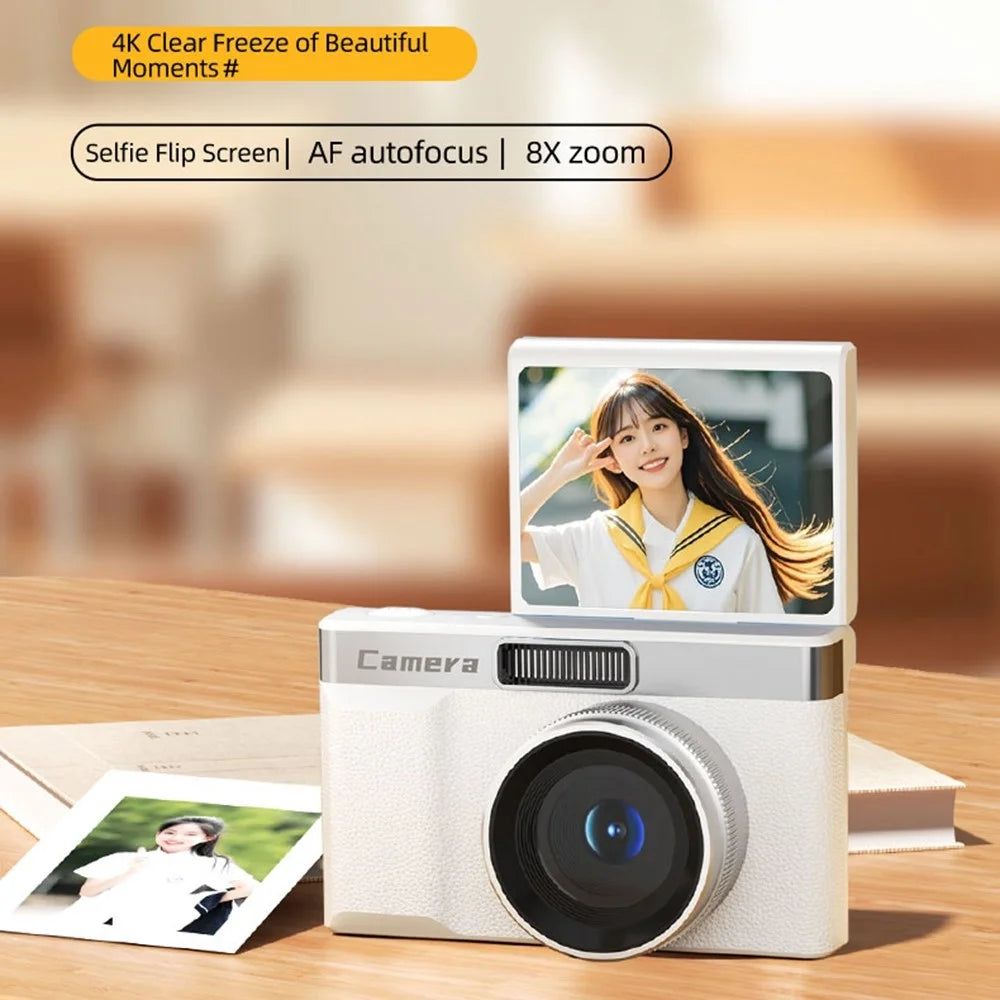 Z006 2.4 inch Flip Screen Digital Camera 96MP 1080P Video 8X Zoom AF Autofocus Video Recorder for Photography - White - 3