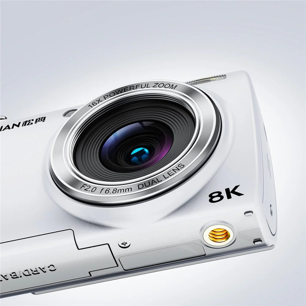 DC418 8K Digital Camera Dual Lens 48MP 16X Zoom 2.8 inch Touchscreen WiFi Photo Video Recorder - White - 7