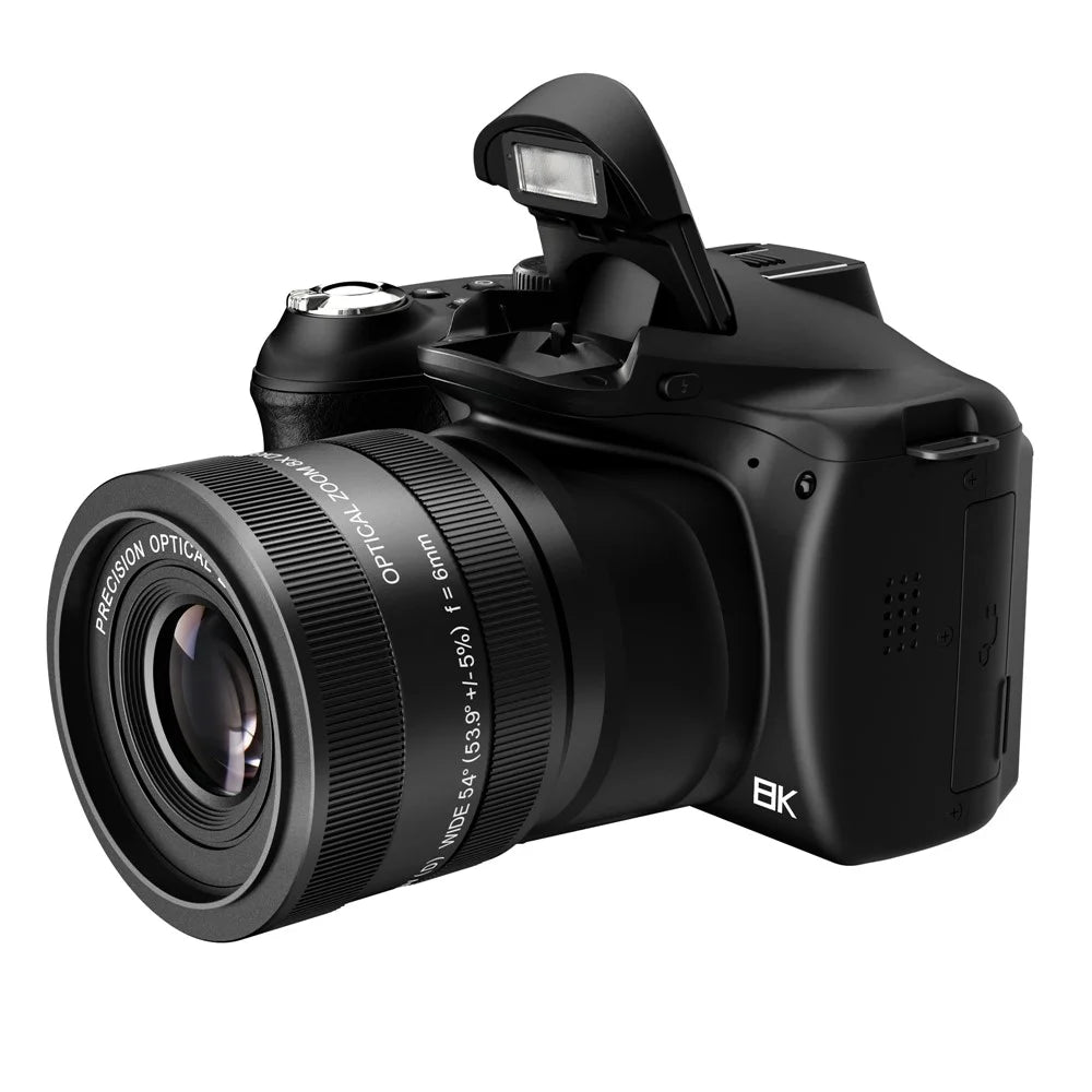 CDR7H 8K Digital Camera 75MP CMOS Sensor 40X Zoom 3.0 inch IPS Screen WiFi Vlog Camera for Photography - Black - 1