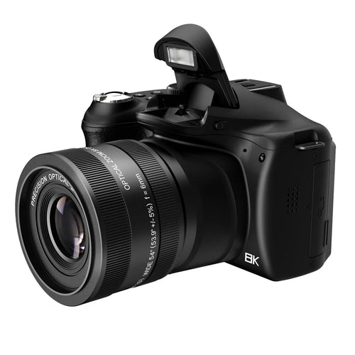 CDR7H 8K Digital Camera 75MP CMOS Sensor 40X Zoom 3.0 inch IPS Screen WiFi Vlog Camera for Photography - Black - 1