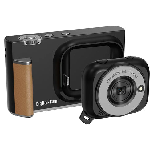 AM-G02 2 in 1 Detachable Digital Camera 75MP 5K Video 18X Zoom 2.8 Inch Flip Screen for Photography - Black - 1