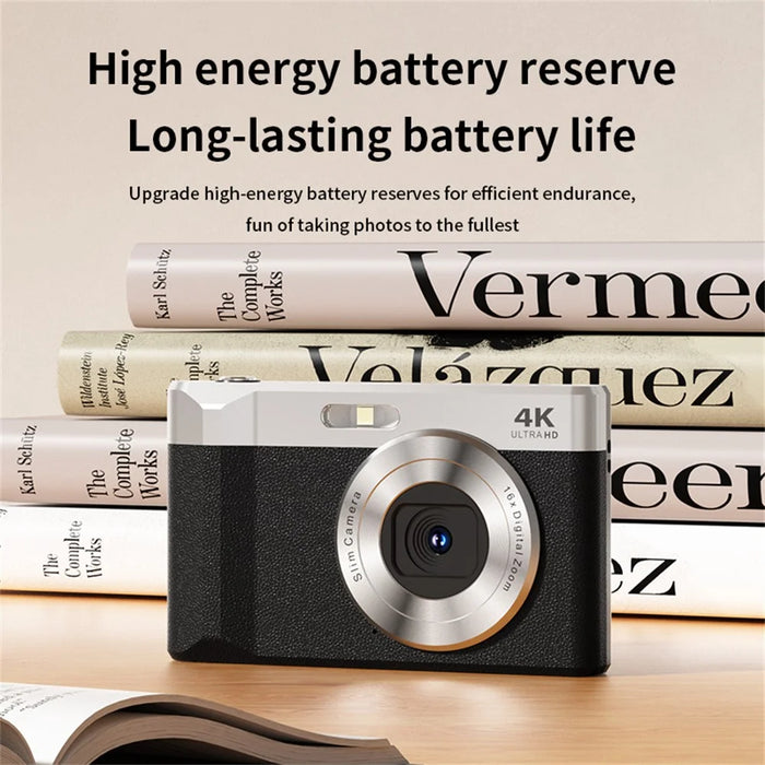 H22 Digital Camera 4K Video Recording 50MP 16X Zoom 2.8 Inch IPS Screen LED Flash for Vlog Travel - Black - 7