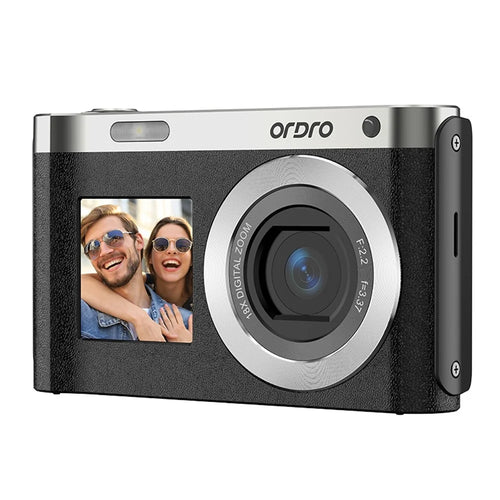 ORDRO D16 Digital Camera 4K Video Recording 72MP Photo Dual Screen 18X Zoom for Selfie Vlog - Black - 1