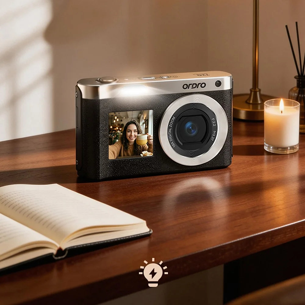 ORDRO D16 Digital Camera 4K Video Recording 72MP Photo Dual Screen 18X Zoom for Selfie Vlog - Black - 2