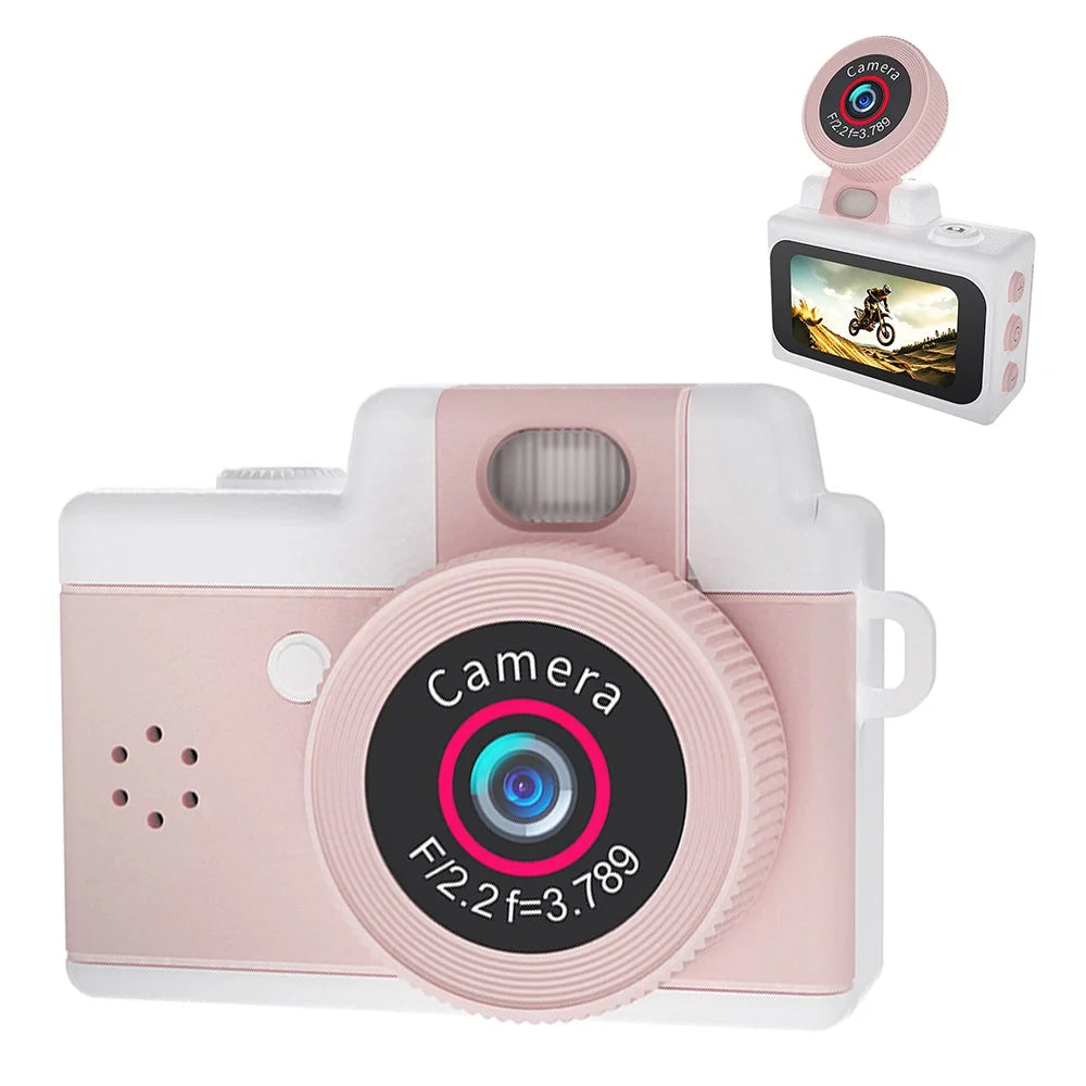 A90 1080P 1.47 inch IPS Touch Screen 180 Degree Flip Mini Keychain Camera for Selfie and Travel - Pink - 1