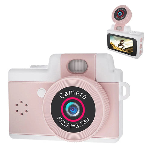 A90 1080P 1.47 inch IPS Touch Screen 180 Degree Flip Mini Keychain Camera for Selfie and Travel - Pink - 1