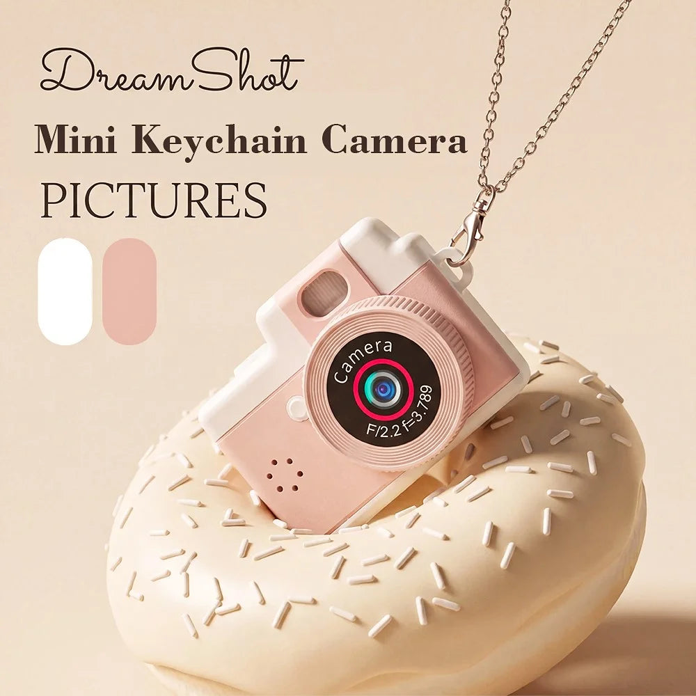 A90 1080P 1.47 inch IPS Touch Screen 180 Degree Flip Mini Keychain Camera for Selfie and Travel - Pink - 3