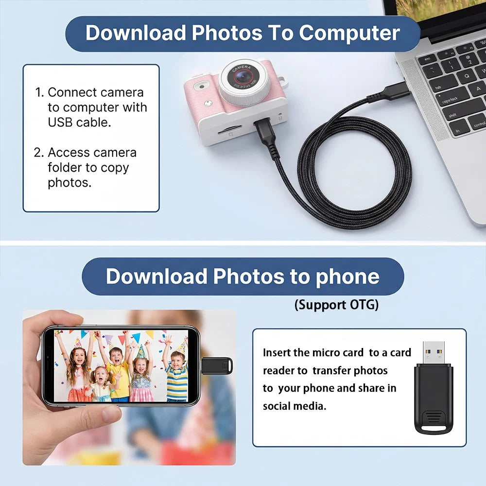A86 1080P HD Video Mini Keychain Camera 1.47 inch Touch Screen for Photography - Pink - 5