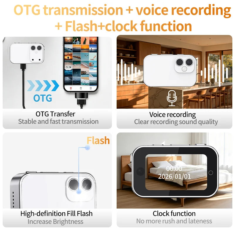 D03S Single Lens Mini Camera 2K Video Auto Focus Magnetic Thumb Camera 120 Degree Wide Angle for Sports Recording - Black - 7