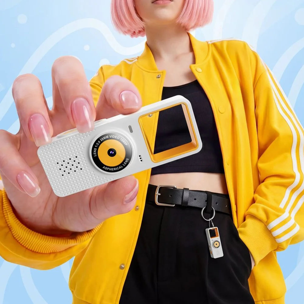 G22 1080P Mini Camera without TF Card Pocket Thumb Camera HD Recording with Chain for Travel - White - 5