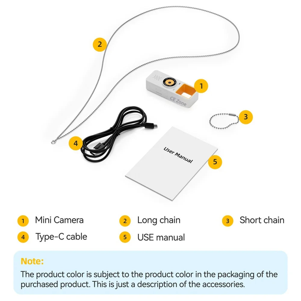 G22 1080P Mini Camera without TF Card Pocket Thumb Camera HD Recording with Chain for Travel - White - 6