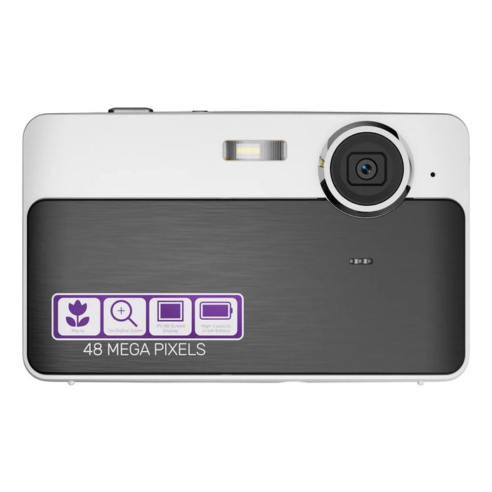 CD-AF 2.4 Inch IPS Screen CCD Digital Camera 16X Digital Zoom for Students - Black  /  White - 2