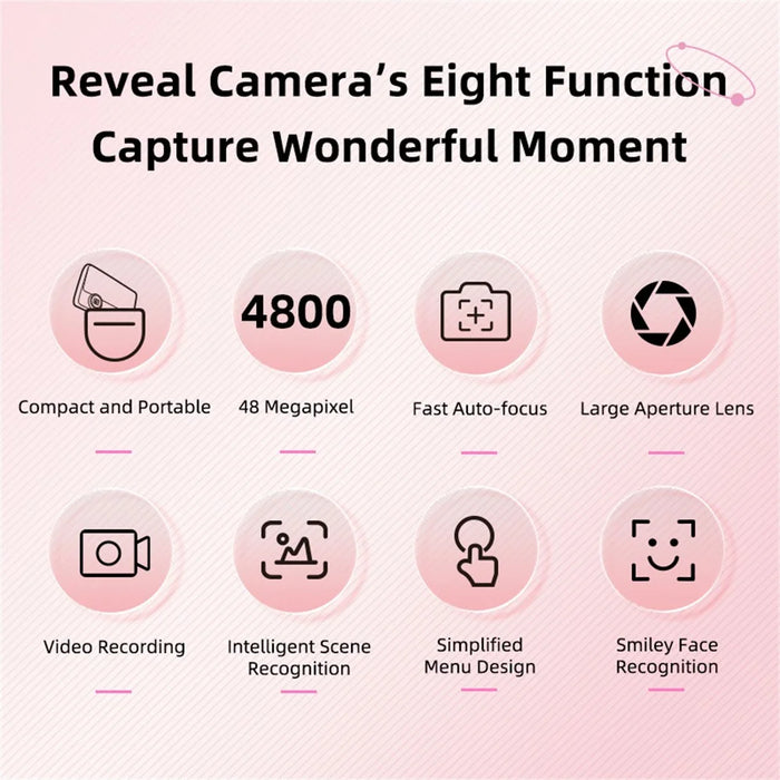 CD-AF 2.4 Inch IPS Screen CCD Digital Camera 16X Digital Zoom for Students - Black  /  White - 5