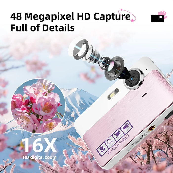 CD-AF 2.4 Inch IPS Screen CCD Digital Camera 16X Digital Zoom for Students - Black  /  White - 7