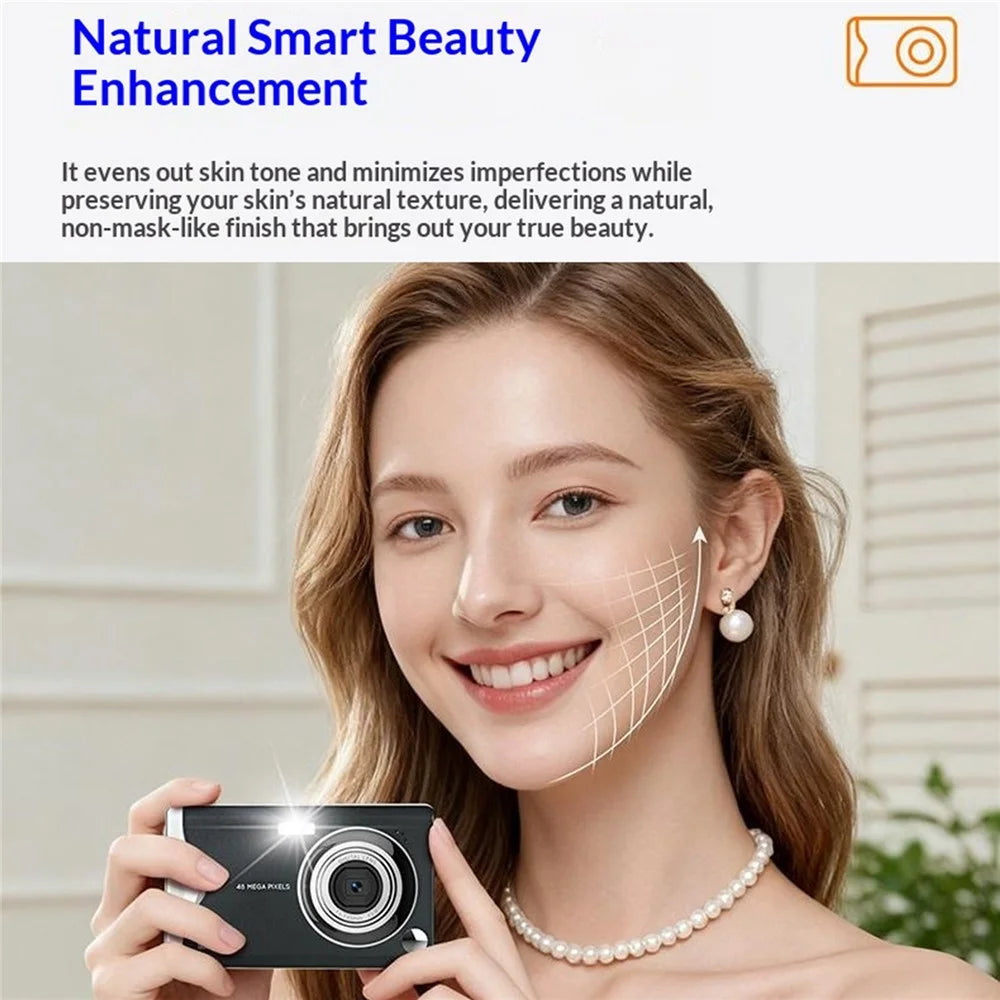 2.8 Inch HD Screen CCD Digital Camera 4K Video 16X Zoom for Students Vlogging - Green - 6