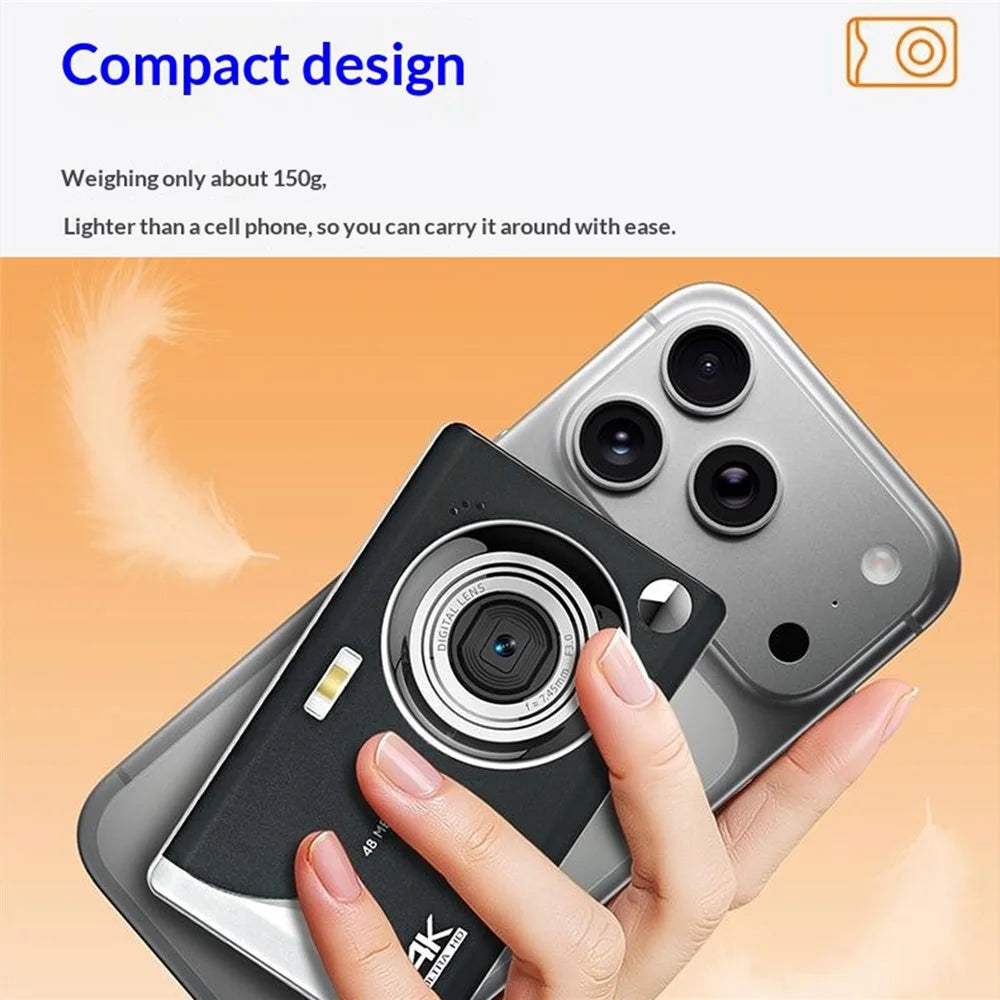 2.8 Inch HD Screen CCD Digital Camera 4K Video 16X Zoom for Students Vlogging - Green - 7