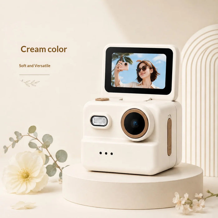 M1 Mini Pocket Camera 1MP 16X Zoom Digital Camera 180 Degree Flip Screen Built-in Flash, without TF Card - White - 2