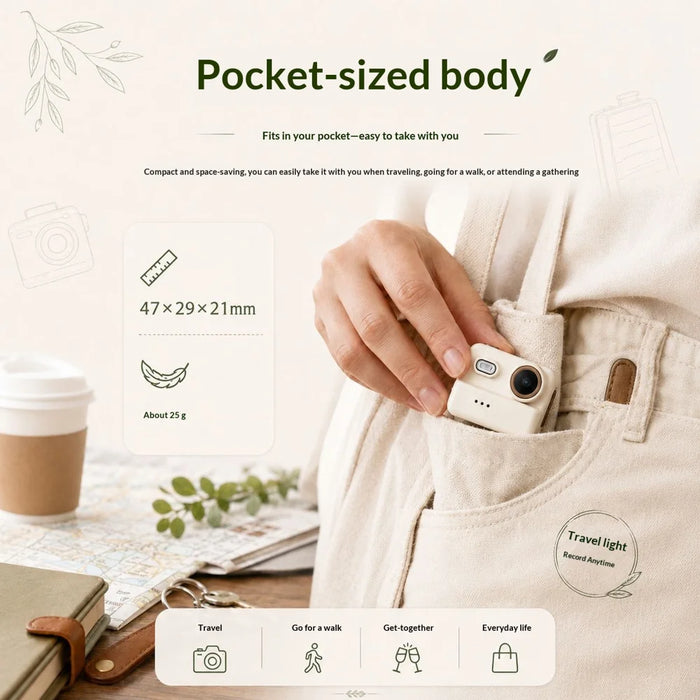 M1 Mini Pocket Camera 1MP 16X Zoom Digital Camera 180 Degree Flip Screen Built-in Flash, without TF Card - White - 3