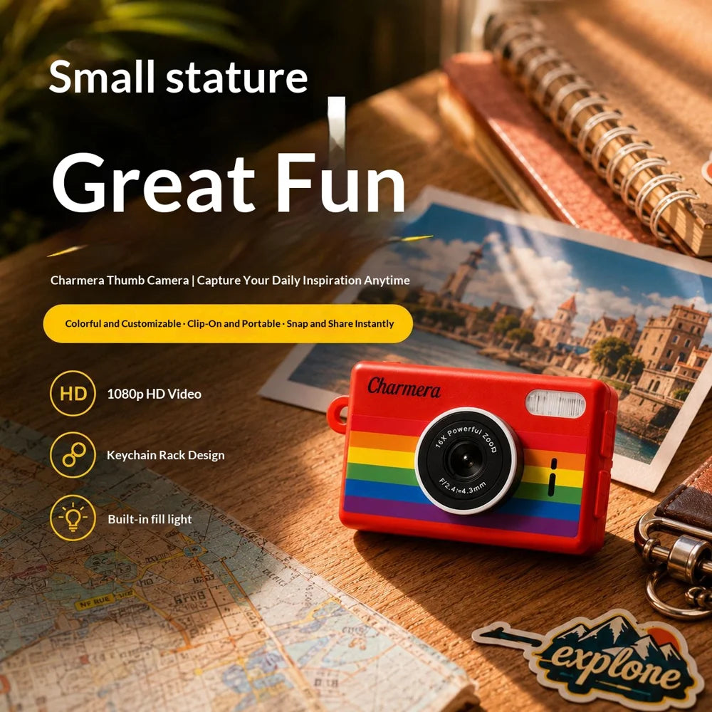 M3 Retro Mini Camera 1080P Pocket Digital Camera with Lanyard for Photography, without TF Card - White - 3