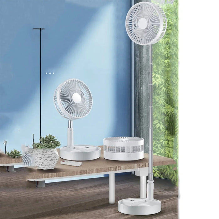 P9S Portable Folding USB Fan Retractable Desk Office Remote Control Timing Electric Fan - 6