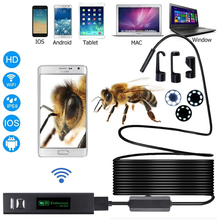 F150 2M 1200P Semi-rigid Wireless Endoscope 2.0MP HD WiFi Borescope Inspection Camera - 1