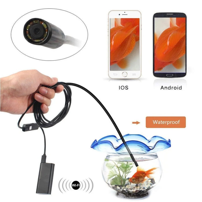 F99 WiFi Endoscope HD Inspection Camera Wireless Snake Camera with 2M Semi-Rigid Cable - 6