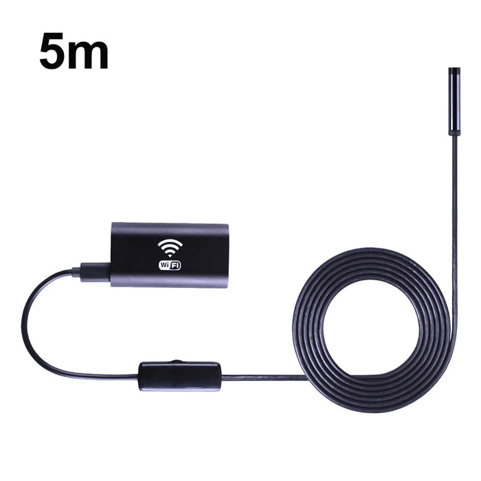 F99 WiFi Endoscope HD Inspection Camera Wireless Snake Camera with 5M Semi-Rigid Cable - 1