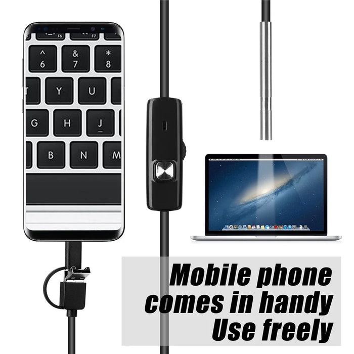 AN100 3-in-1 Endoscope Inspection Camera 3.9mm Snake Camera with 2M Semi-Rigid Cable - 4