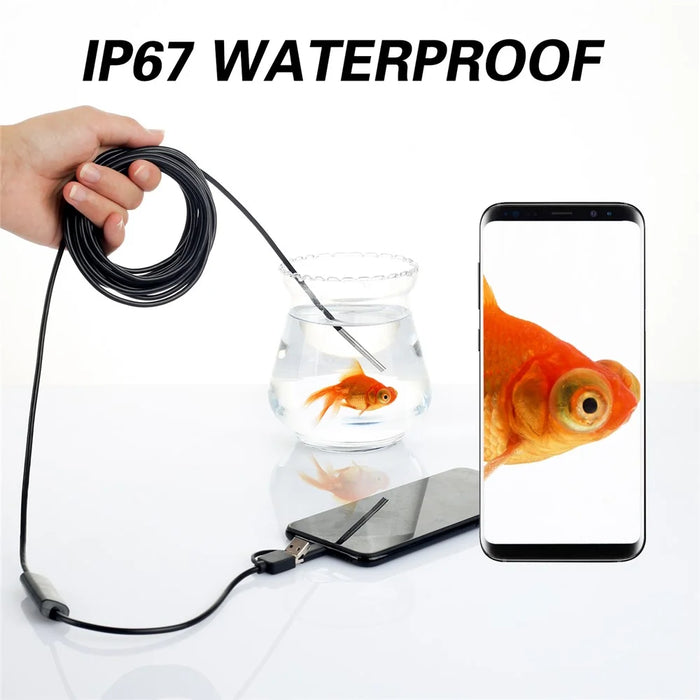AN100 3-in-1 Endoscope Inspection Camera 3.9mm Snake Camera with 2M Semi-Rigid Cable - 7
