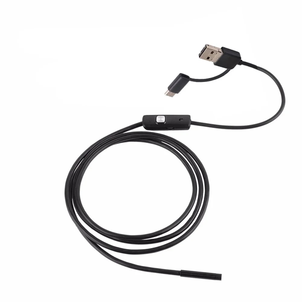 AN100 3-in-1 Endoscope Inspection Camera 8mm Snake Camera with 5M Semi-Rigid Cable - 2