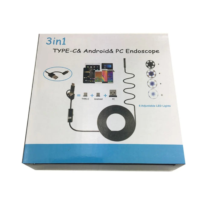 AN100 3-in-1 Endoscope Inspection Camera 8mm Snake Camera with 3.5M Semi-Rigid Cable - 7