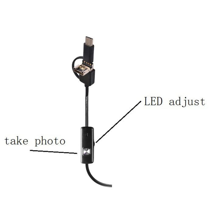 AN100 3-in-1 Endoscope Inspection Camera 8mm Snake Camera with 1M Semi-Rigid Cable - 6