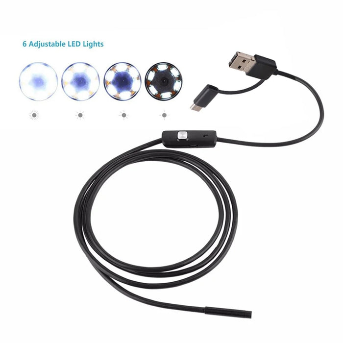 AN100 3-in-1 Endoscope Inspection Camera 8mm Snake Camera with 2M Semi-Rigid Cable - 3