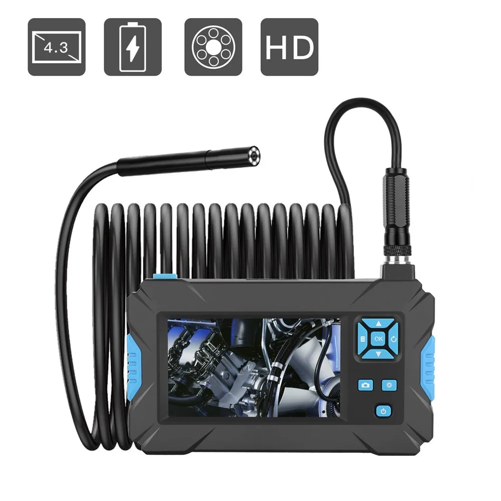P30 5.5MM Inspection Camera Industrial Endoscope 4.3-inch Display Screen with 2M Semi-Rigid Cable - Blue - 1