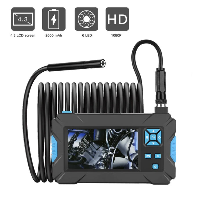 P30 5.5MM Inspection Camera Industrial Endoscope 4.3-inch Display Screen with 2M Semi-Rigid Cable - Blue - 2