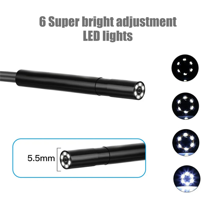 P30 5.5MM Inspection Camera Industrial Endoscope 4.3-inch Display Screen with 2M Semi-Rigid Cable - Blue - 3