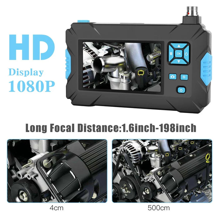 P30 5.5MM Inspection Camera Industrial Endoscope 4.3-inch Display Screen with 2M Semi-Rigid Cable - Blue - 5