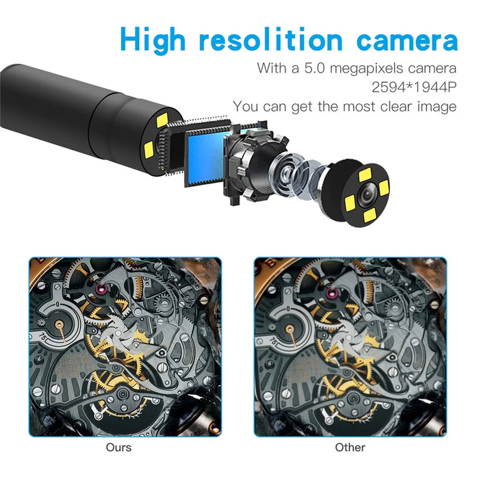 F230 Handheld WiFi Endoscopes Automatic Focusing 14mm Industrial Borescope with 2M Semi-Rigid Cable - 5