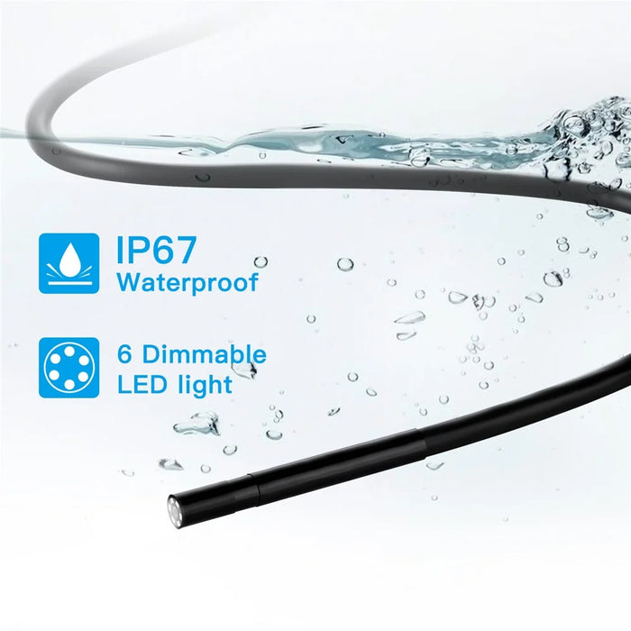 F220 5.5mm Industrial Endoscope WiFi Borescope Inspection Camera with 5M Semi-Rigid Cable - 2