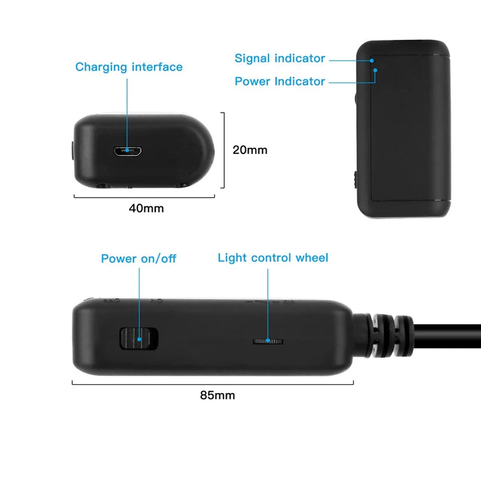 F220 5.5mm Industrial Endoscope WiFi Borescope Inspection Camera with 5M Semi-Rigid Cable - 5