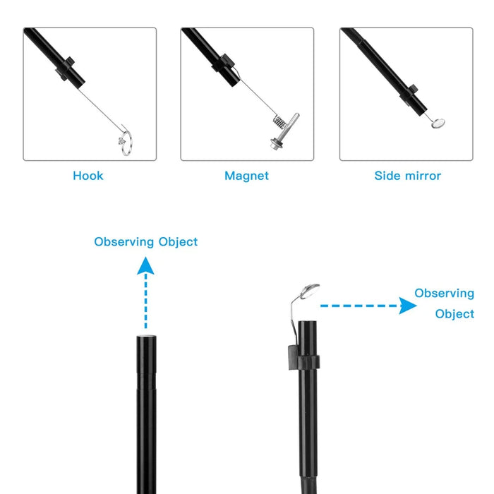 F220 5.5mm Industrial Endoscope WiFi Borescope Inspection Camera with 5M Semi-Rigid Cable - 6